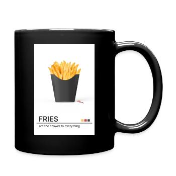 Fries Are The Answer – Modern Food Statement - Full Colour Mug - black - Right