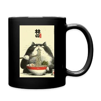 Neko Noodle Feast - Full Colour Mug - black - Right