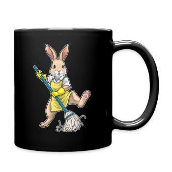 Rabbit Cleaner Mop Cleaning - Full Colour Mug - black - Right