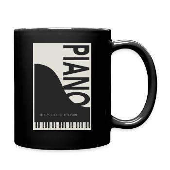 Piano – 88 Keys Endless Expression - Tasse einfarbig - Schwarz - Rechts