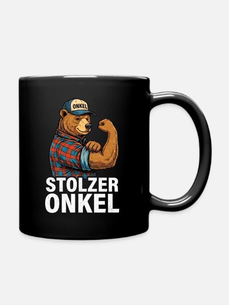 Stolzer Onkel Bär - Tasse einfarbig - Schwarz