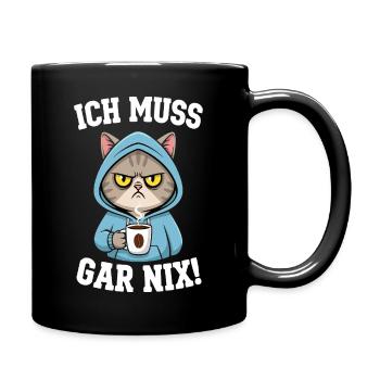 Je n'ai rien à faire, les chats - Mug uni - noir - Droite