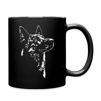 Hollandse Herder Silhouette Dog Dog Wilsigns - Full Colour Mug - black - Right
