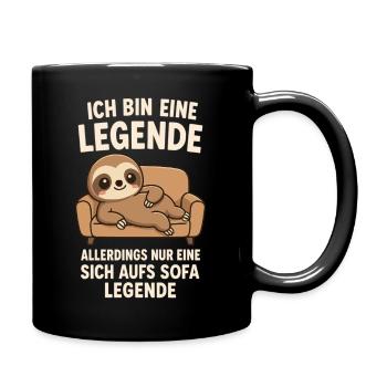 Sloth Sofa Legend Funny Saying - Full Colour Mug - black - Right