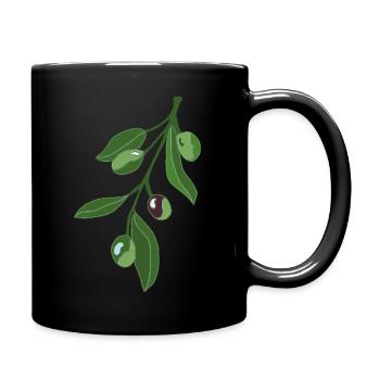 Olive Branch Botany Illustration - Full Colour Mug - black - Right