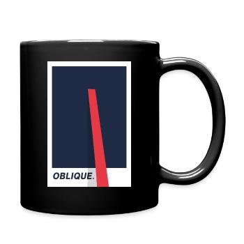 Oblique. Modern Typography Statement - Full Colour Mug - black - Right