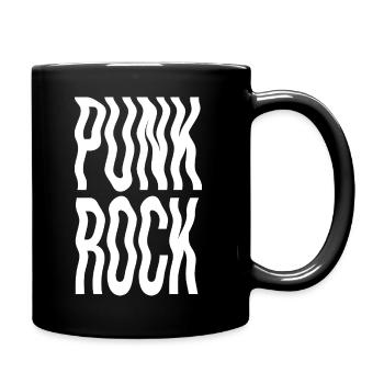 Wavy Punk Rock Typography - Full Colour Mug - black - Right