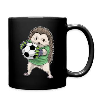 Igel Torwart Fußball Sport - Tasse einfarbig - Schwarz - Rechts