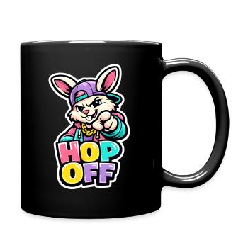 Cooler Osterhase Hop Off - Tasse einfarbig - Schwarz - Rechts