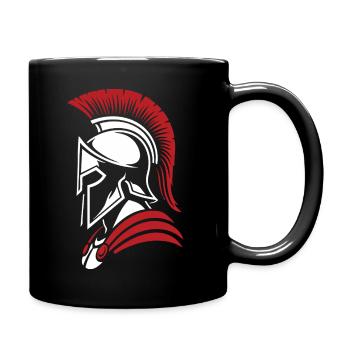 Spartiate Noble Guerrier Logo Mascotte Portrait - Mug uni - noir - Droite