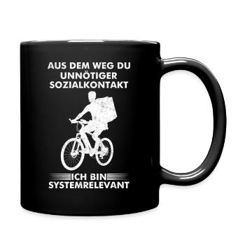 Facteur : DÉGAGE, CONTACT SOCIAL INUTILE - Mug uni - noir - Droite