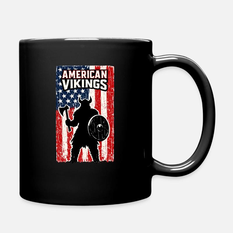 Vikings américains – Drapeau des Guerriers vikings des États-Unis - Mug uni - noir