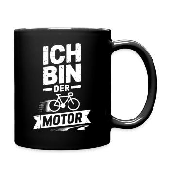 Ich bin der Motor Fahrradstil - Tasse einfarbig - Schwarz - Rechts