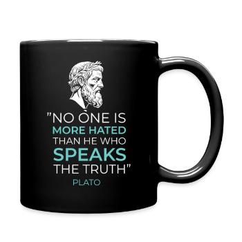 Griechische Philosophie Platon Zitat Wahrheit  - Tasse einfarbig - Schwarz - Rechts