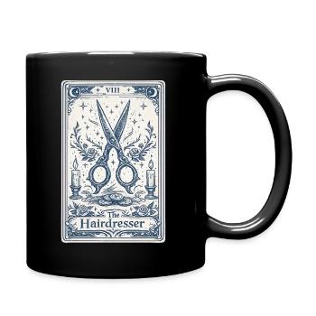 Hairdresser Tarot Card Illustration - Full Colour Mug - black - Right