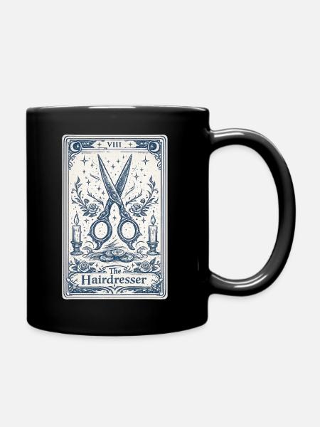 Friseur-Tarotkarten-Illustration - Tasse einfarbig - Schwarz
