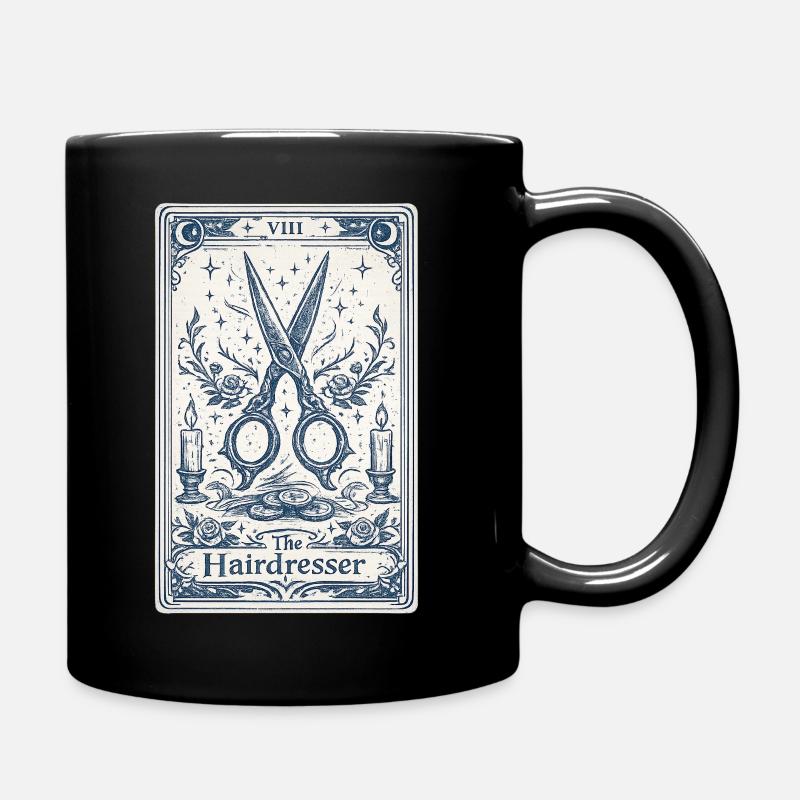 Friseur-Tarotkarten-Illustration - Tasse einfarbig - Schwarz