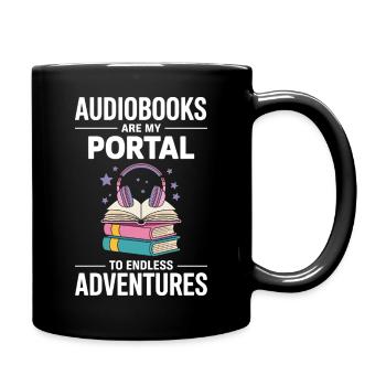 Les livres audio sont mon portail vers des aventures sans fin - Mug uni - noir - Droite