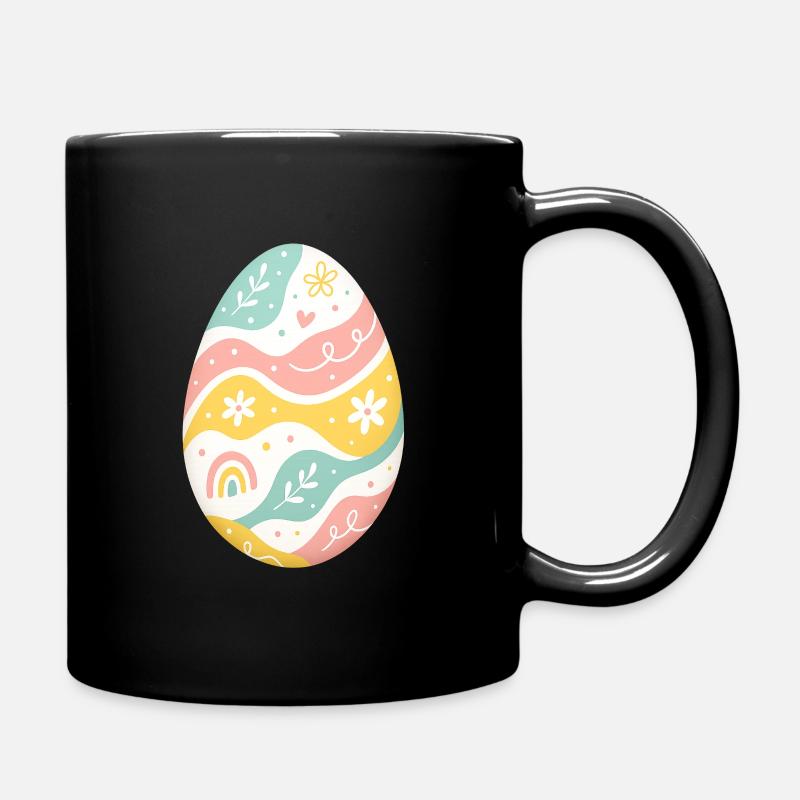 Pastell Osterei Muster - Tasse einfarbig - Schwarz