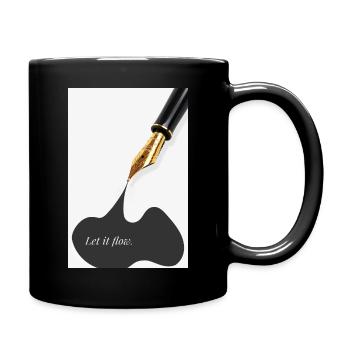 Let it flow minimalist poster pen holder art - Full Colour Mug - black - Right
