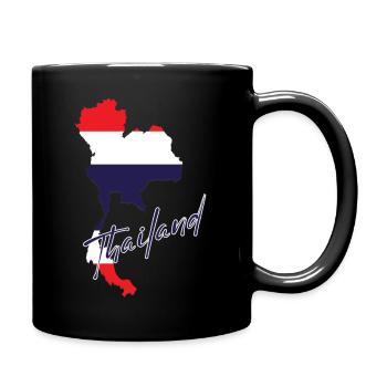 Map with Thailand flag, I love Thailand - Full Colour Mug - black - Right