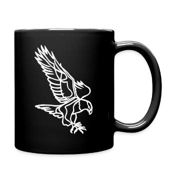 Weißer Adler im Flug - Tasse einfarbig - Schwarz - Rechts