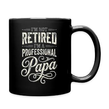 Professional Papa Humorous Retirement Quote - Full Colour Mug - black - Right