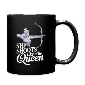Reine Archer : Elle tire comme une reine - Mug uni - noir - Droite
