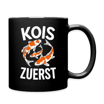  Kois Zuerst Lustiger Koi Karpfen Spruch Für Koi - Tasse einfarbig - Schwarz - Rechts