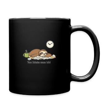 Faultier N Scheiß muss ich Homeoffice - Tasse einfarbig - Schwarz - Rechts