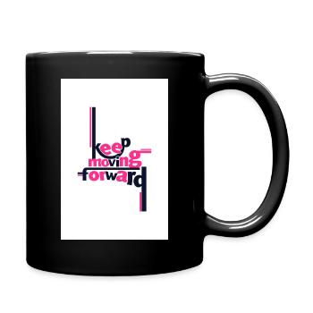 Keep Moving Forward Bold Statement Pink - Full Colour Mug - black - Right