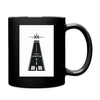 Aviation Runway Design – It's a Lifestyle - Full Colour Mug - black - Right