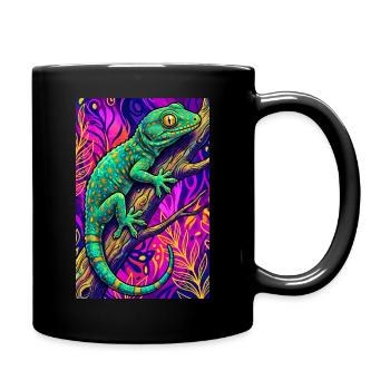 Gecko - Tasse einfarbig - Schwarz - Rechts