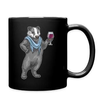 Dachs Rotwein - Tasse einfarbig - Schwarz - Rechts