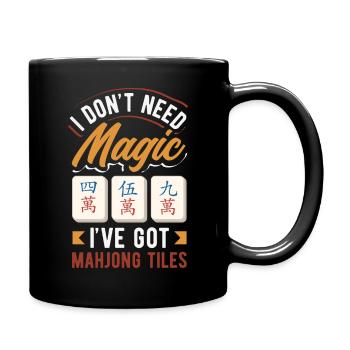 Es Ist Mahjong-zeit - Tasse einfarbig - Schwarz - Rechts