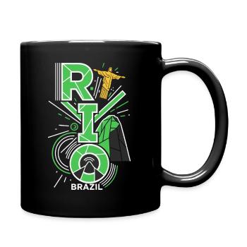 Rio de Janeiro : silhouette du Brésil - Mug uni - noir - Droite