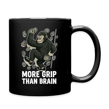 More Grip Than Brain – Gorilla beim Bouldern - Tasse einfarbig - Schwarz - Rechts