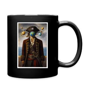 Kosmisches Piratenporträt - Tasse einfarbig - Schwarz - Rechts