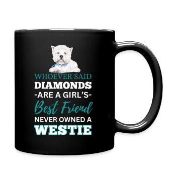 westie whoever said - Full Colour Mug - black - Right