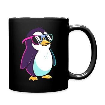 Penguin Neon Cool Colorful Glasses - Full Colour Mug - black - Right