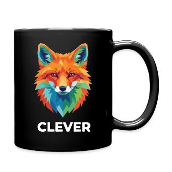 Clever Geometric Fox Colorful Pop Art - Tasse einfarbig - Schwarz - Rechts