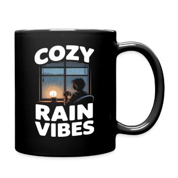 Cozy Rain Vibes Regen - Tasse einfarbig - Schwarz - Rechts