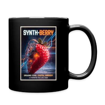 Synth Berry: Cybernetic Strawberry - Full Colour Mug - black - Right
