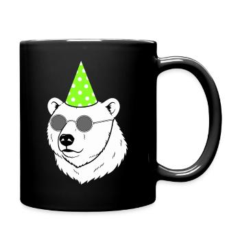 Polar Bear Party Sunglasses Birthday - Full Colour Mug - black - Right