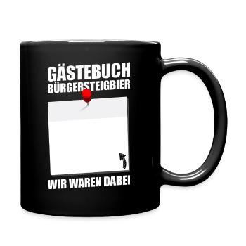 Gästebuch Bürgersteigbier Ortskontrollfahrt OKF - Tasse einfarbig - Schwarz - Rechts