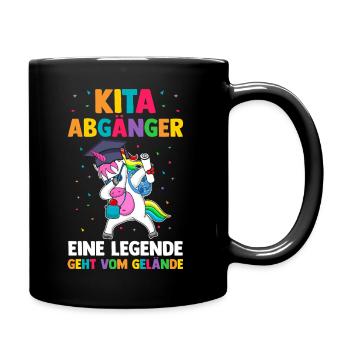 Kita Abgänger Eine Legende Verlässt Das Gelände - Tasse einfarbig - Schwarz - Rechts