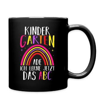 Kindergarten Ade Ich Lerne Jetzt Das ABC - Tasse einfarbig - Schwarz - Rechts
