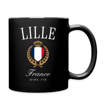 Couronne des armoiries de Lille France – Souvenir de voyage - Mug uni - noir - Droite