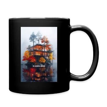 NO ADDRESS NEEDED - Modern Autumn Island Villa - Full Colour Mug - black - Right