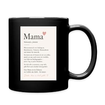 Danke Mama - Tasse einfarbig - Schwarz - Rechts
